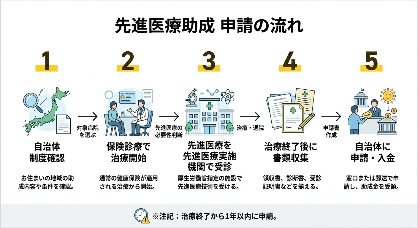 先進医療助成 申請の流れ