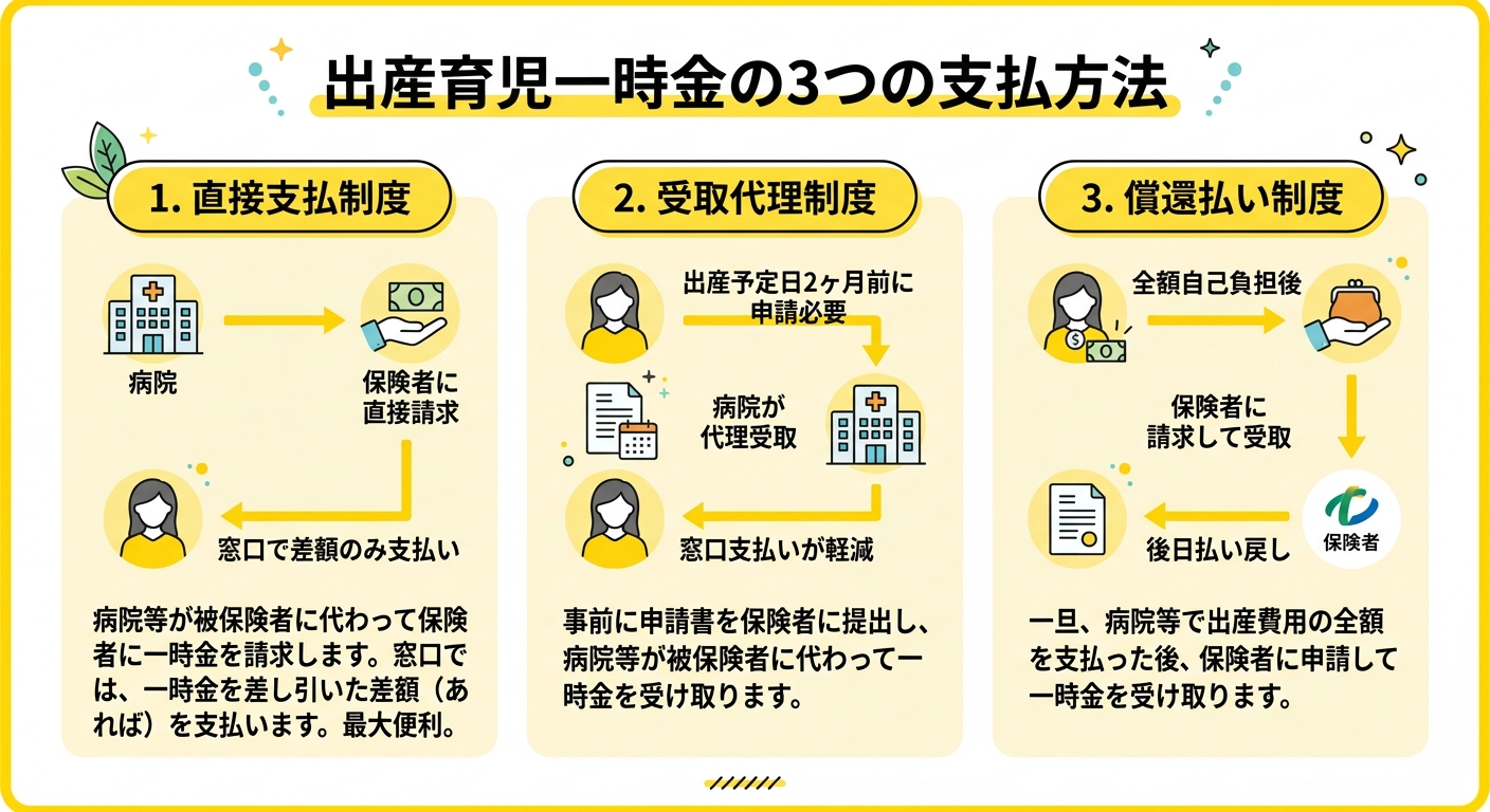 3つの支払方法の比較図解