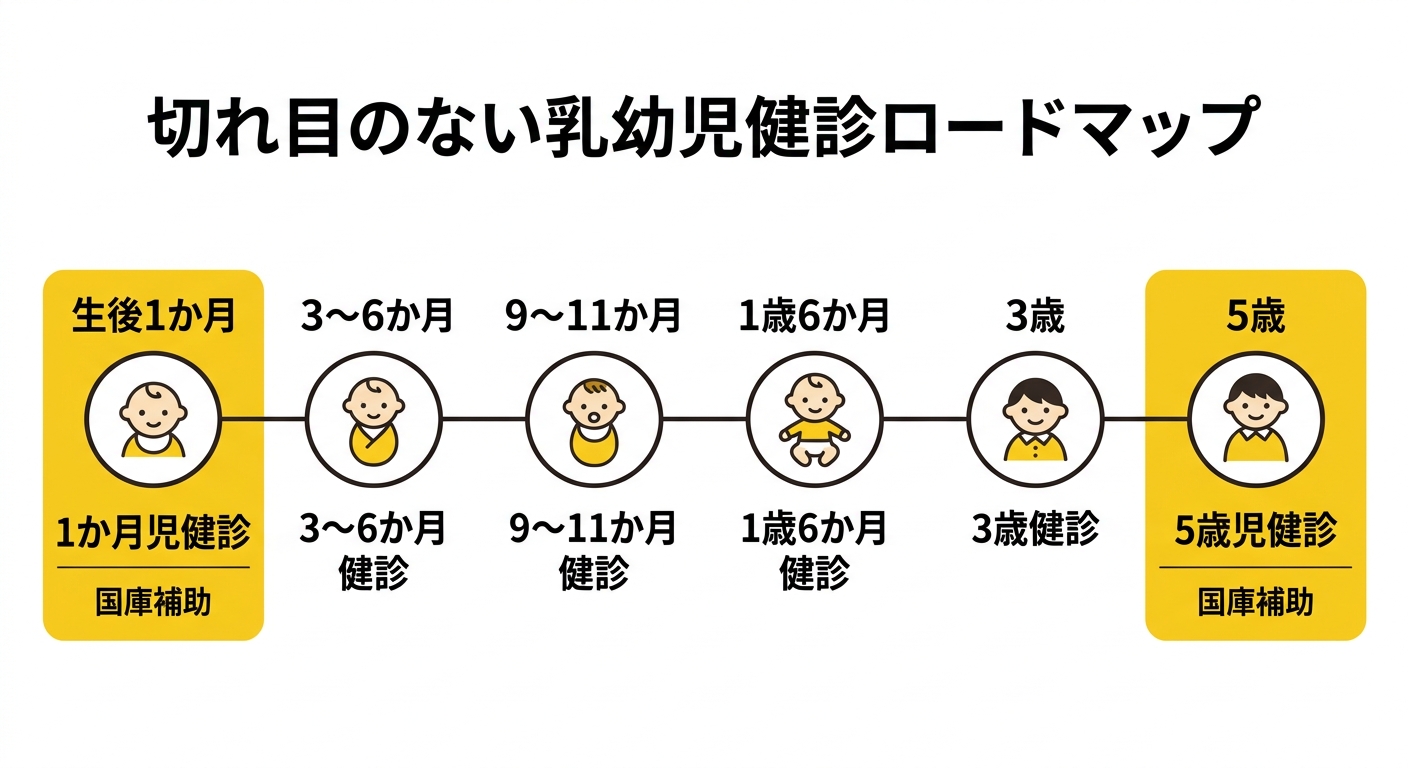 切れ目のない乳幼児健診ロードマップ