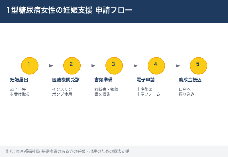 1型糖尿病女性の妊娠支援 申請フロー