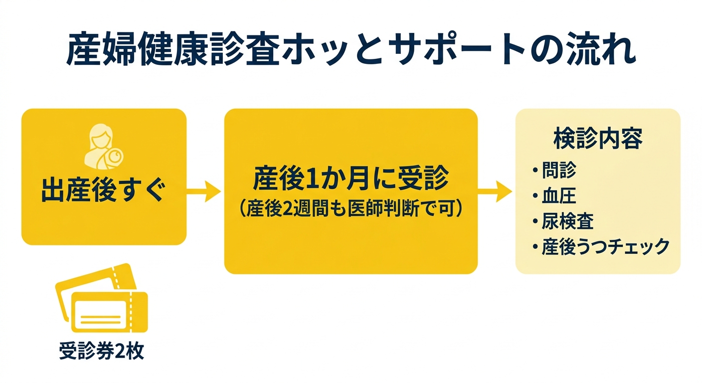 産婦健康診査(産婦健診ホッとサポート)の流れ