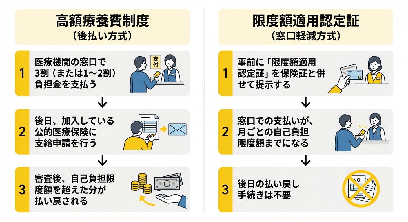 限度額適用認定証と高額療養費制度の違い