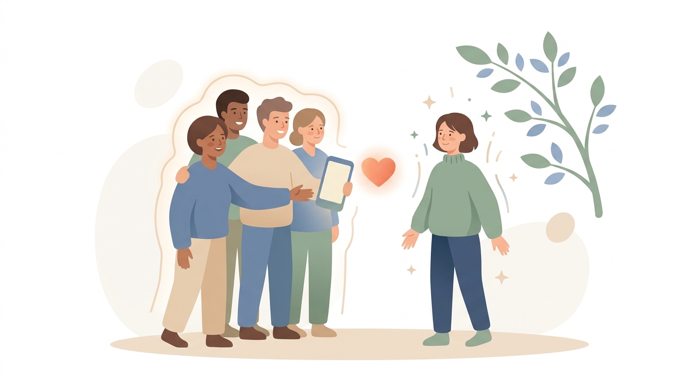 助けを求めて手を差し伸べる、つながりのイラスト