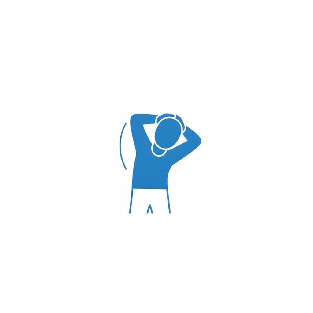 首のストレッチを行う人のイラスト