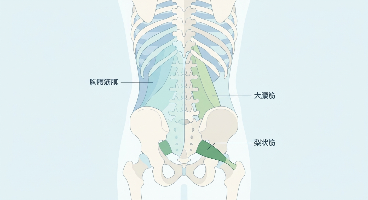 坐骨神経の走行と症状の出やすい部位を示す図解